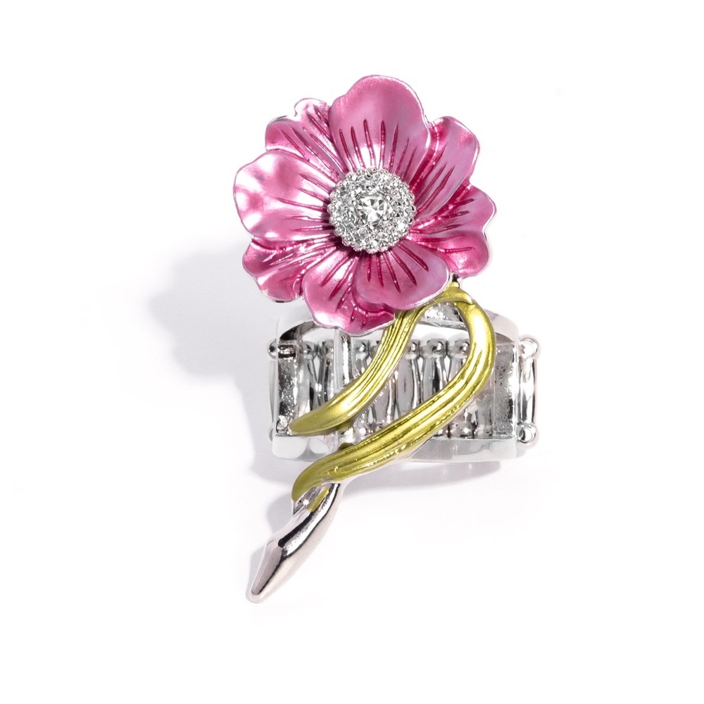 Elegant Pink Flower Ring